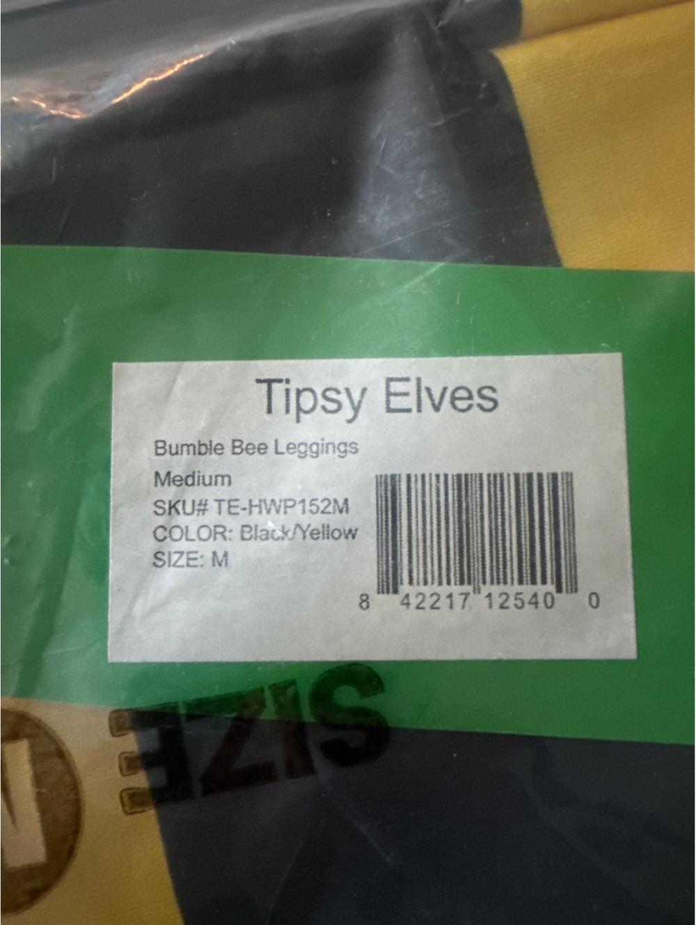 NWT Tipsy Elves Bumblebee Striped Halloween Leggings Size Medium - Picture 6 of 6